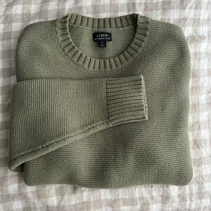 J. Crew Organic Cotton Green Knit Sweater